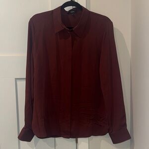 Theory “Oxblood Red” Long Sleeve Shirt